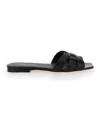 Saint Laurent Paris Women Tribute Mules In Smooth Leather In Black