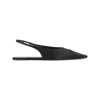 Saint Laurent Babylone Leather Slingback Ballets In Black