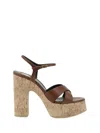 Saint Laurent Bianca Sandals In Brown