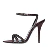 Saint Laurent Sandals Brown In Marrone Marroni