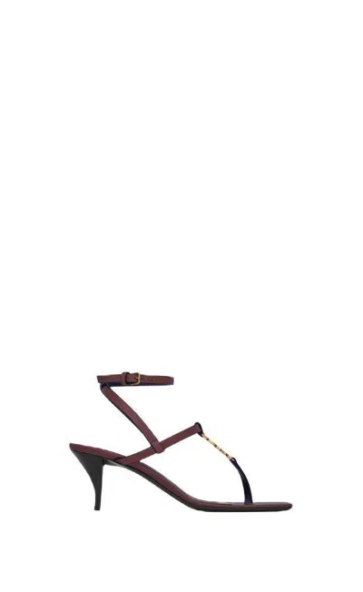 Saint Laurent Sandals In Dark Brown