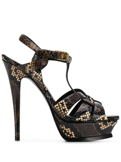 Saint Laurent Sandals In Maroon