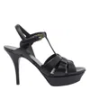 Saint Laurent High Heel Strappy Platform Pumps In Black
