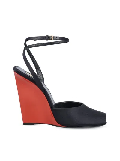 Saint Laurent Sandals In Navy/ Patriot