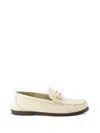 Saint Laurent Leather Penny Strap Loafers In Neutral