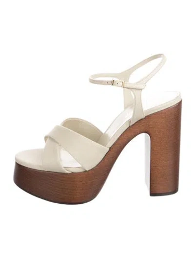 Pre-owned Saint Laurent Sandals W/ Tags In Neutral