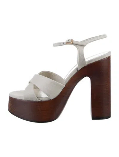 Pre-owned Saint Laurent Sandals W/ Tags In Neutral