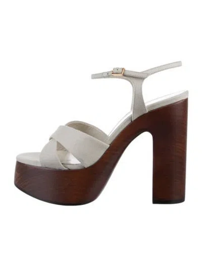 Pre-owned Saint Laurent Sandals W/ Tags In Neutral