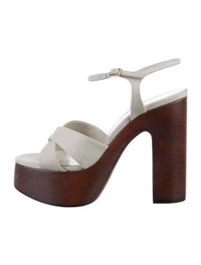 Pre-owned Saint Laurent Sandals W/ Tags In Neutral