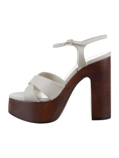 Pre-owned Saint Laurent Sandals W/ Tags In Neutral