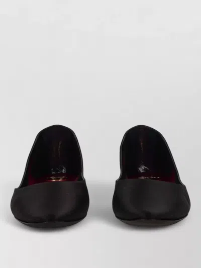 Saint Laurent Satin Ballerina Flats Lou Pointed Toe In Black