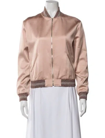 Pre-owned Saint Laurent Satin Bomber Jacket In Red