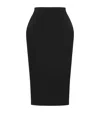 Saint Laurent Satin Cassandre Midi Skirt In Black