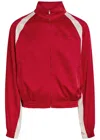 Saint Laurent Satin-crepe Track Jacket In Red