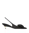 Saint Laurent 50mm Dakota Rose Satin Slingback Pumps In Black