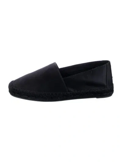 Pre-owned Saint Laurent Satin Espadrilles In Black