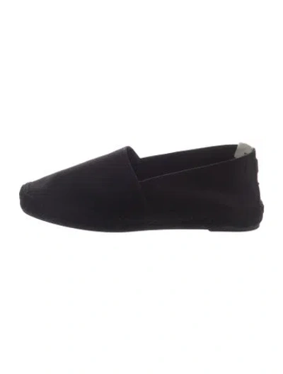 Pre-owned Saint Laurent Satin Espadrilles In Black