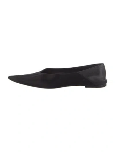Pre-owned Saint Laurent Satin Flats In Black