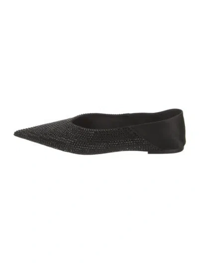 Pre-owned Saint Laurent Satin Flats In Black