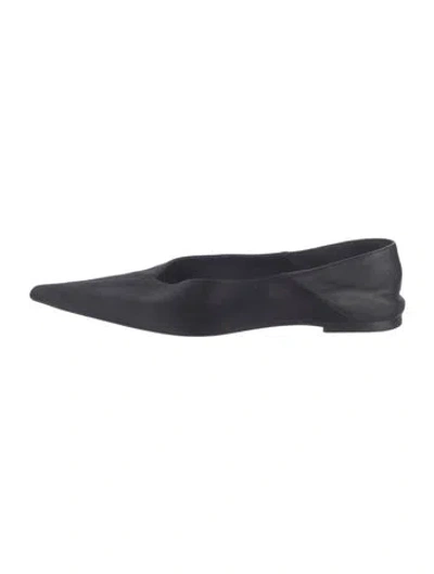 Pre-owned Saint Laurent Satin Flats In Black