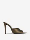 Saint Laurent Goldie Open Toe Stiletto Mules In Military Green