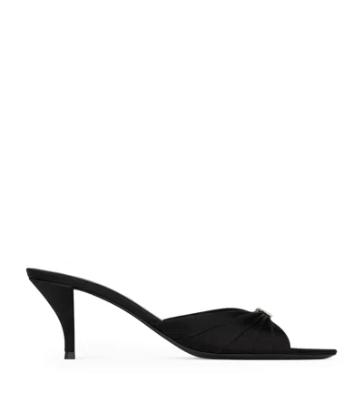 Saint Laurent Satin Jerry Heeled Mules 60 In Black