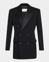 Saint Laurent Tuxedo Double-breasted Jacket In Noir