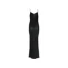 Saint Laurent Satin Long Dress In Black