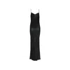 Saint Laurent Long Cowl-back Dress In Iridescent Satin In Black