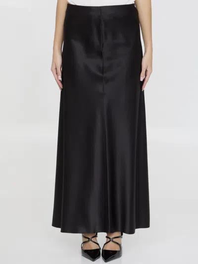 SAINT LAURENT SAINT LAURENT SATIN LONG SKIRT