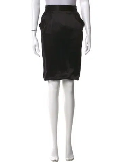 Pre-owned Saint Laurent Satin Mini Skirt In Black