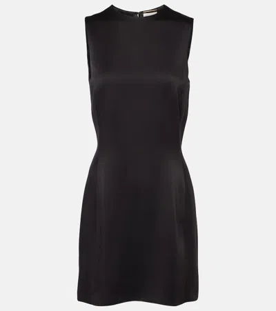Saint Laurent Satin Minidress In Black