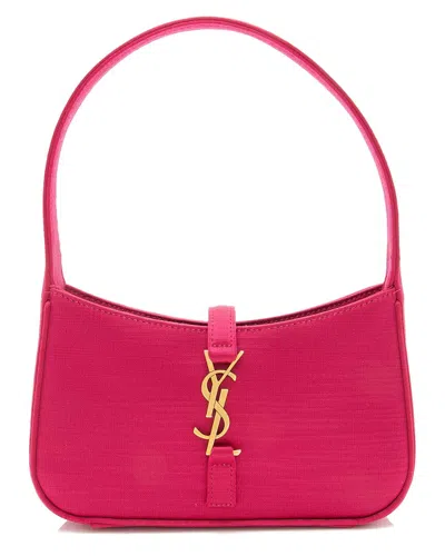 Saint Laurent Satin Monogram Le 5 A 7 Mini Hobo (authentic Pre-loved) In Pink