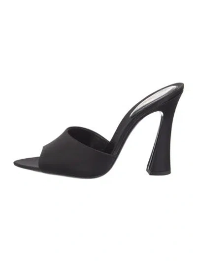 Pre-owned Saint Laurent Satin Mules In Black
