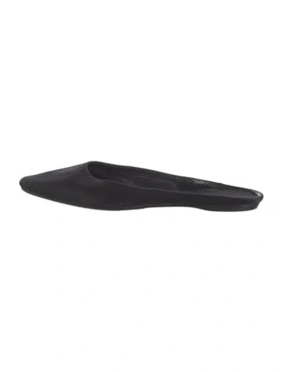 Pre-owned Saint Laurent Satin Mules In Black