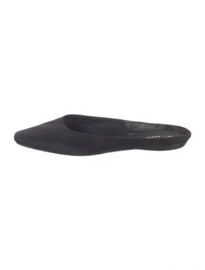 Pre-owned Saint Laurent Satin Mules In Black