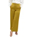 Saint Laurent Satin Palazzo Pants With Belt Loops In Yellow