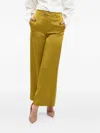 Saint Laurent Satin Palazzo Pants With Belt Loops In Yellow