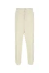 Saint Laurent Tailored High Waist Satin Trousers In White