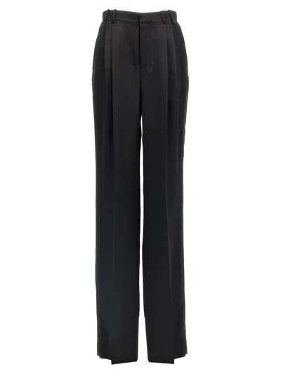 Saint Laurent Satin Pants In Black