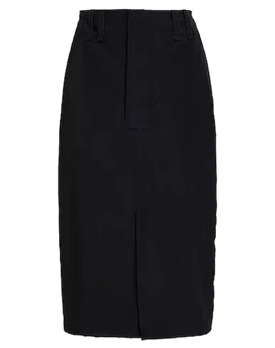 Saint Laurent Satin Pencil Skirt In Black