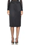 Saint Laurent Pencil Skirt In Silk Crêpe De Chine In Noir