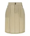 Saint Laurent Jupe Twill Bemberg Mini Skirt In Nude