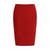 Saint Laurent Satin Pencil Skirt In Red