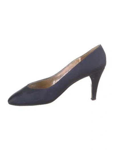 Pre-owned Saint Laurent Satin Pumps In Blue