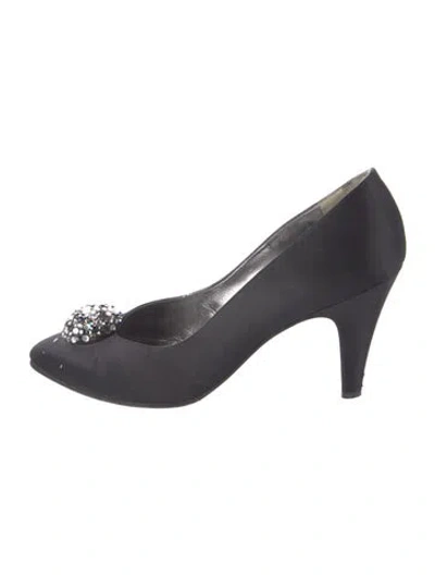 Pre-owned Saint Laurent Satin Pumps In Blue