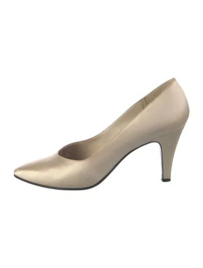 Pre-owned Saint Laurent Satin Pumps In Neutrals