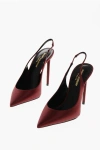 Saint Laurent Satin Regal Slingbacks With Point Toe 12cm In Burgundy
