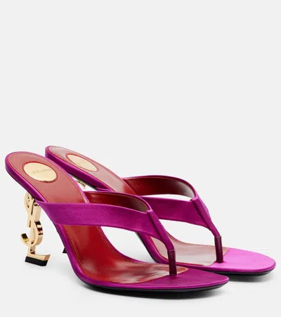 Saint Laurent Satin Crepe Opyum Sandals 85 In Pink