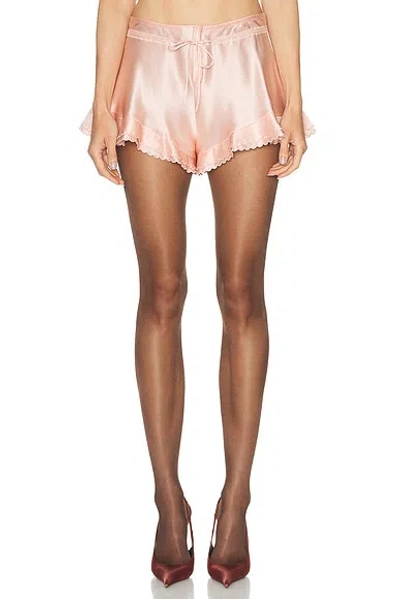 Saint Laurent Satin Short In Pink